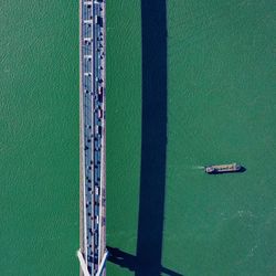 High angle view of bridge over river