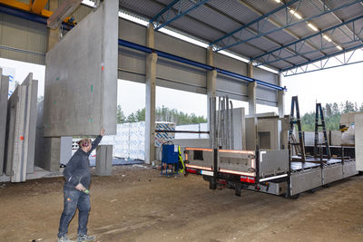 Man working in industrial warehouse