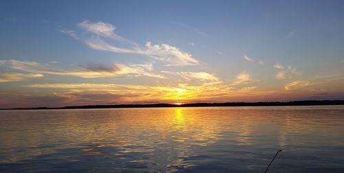 Sun going down on lake sam rayburn 