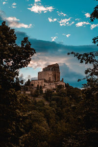 Low angle view of old ruins against sky