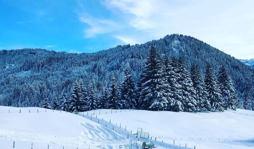 Snow covered mountain against sky