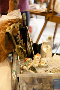 Close-up of food on table