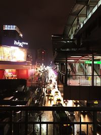 Illuminated city at night