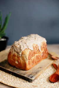 Close-up of food on cutting board