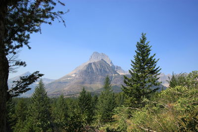 Scenic view of mountains against clear sky