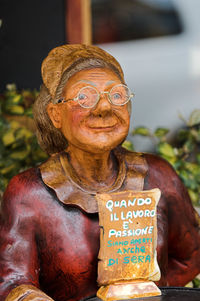 Close-up of sculpture