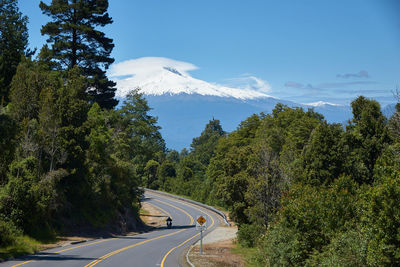 Road amidst trees against sky