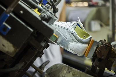 Shoes in assembling process in chinese factory