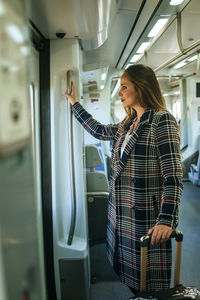 Woman in a train