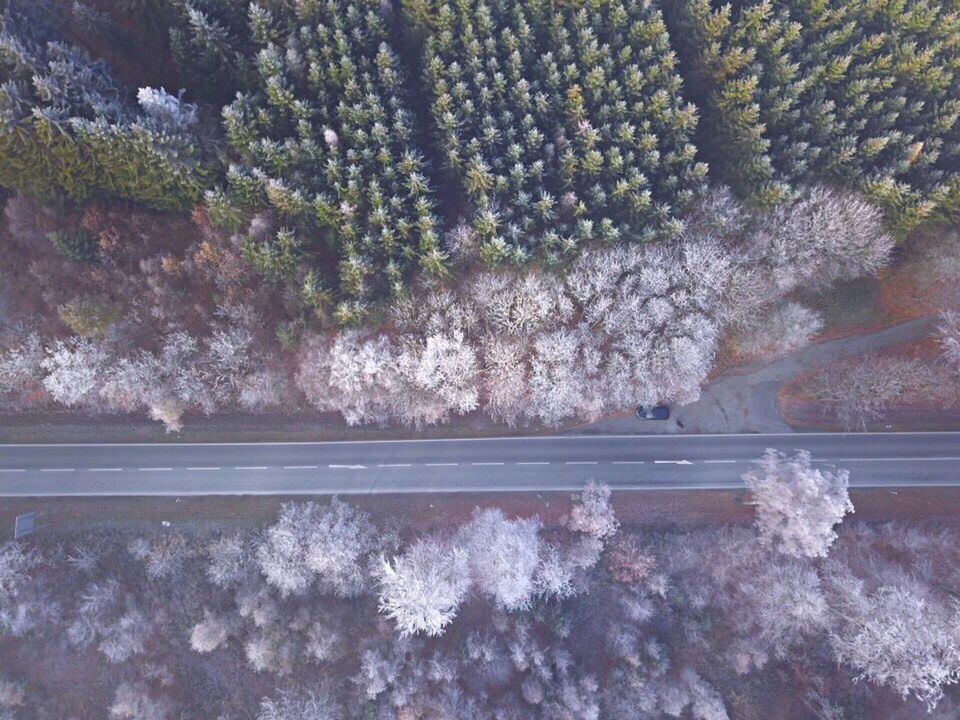 HIGH ANGLE VIEW OF SNOW ON LAND