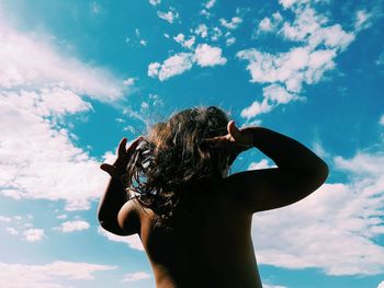 Low angle view of cloudy sky