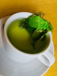 Close-up of tea served on table