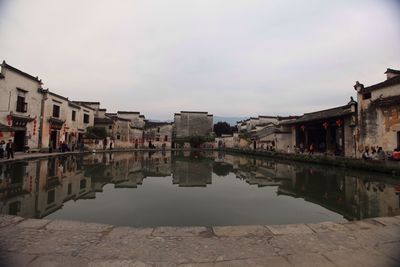 View of canal in city