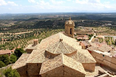 High angle view of townscape against sky