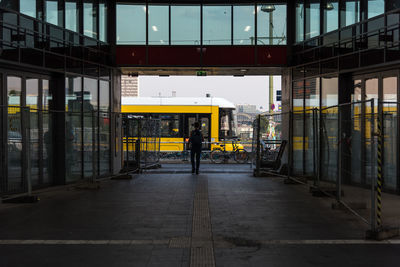 Yellow entrance of building