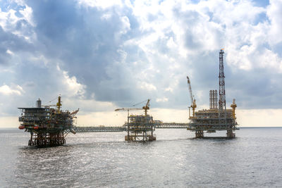 Seascape of an oil production platform at offshore terengganu oil field