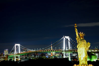  bridge against sky at night in japan