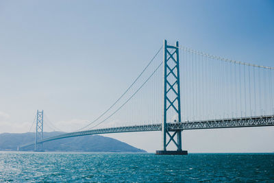 View of suspension bridge against sky