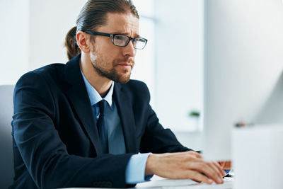 Businessman working at office