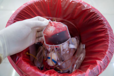 Close-up of hand holding ice cream