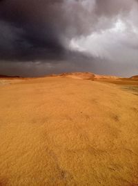 Scenic view of landscape against cloudy sky