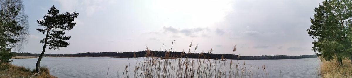 Panoramic view of lake against sky
