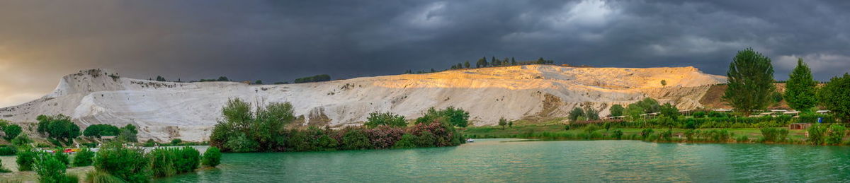 Panoramic view of lake against sky