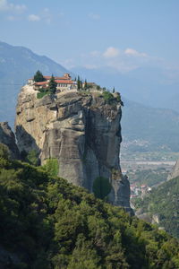 View of castle on mountain against sky