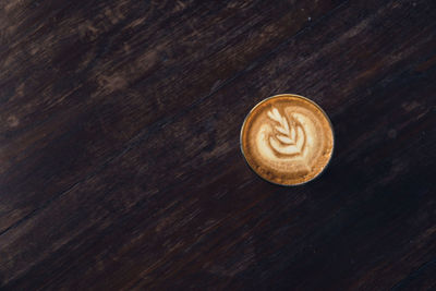 High angle view of coffee on table