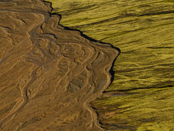 High angle view of land