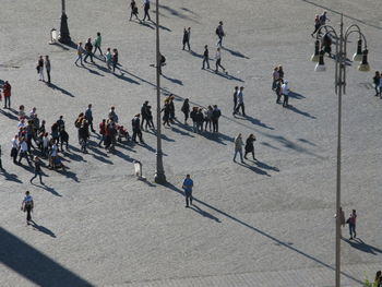 High angle view of people at piazza del popolo