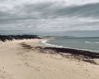 Scenic view of beach against sky