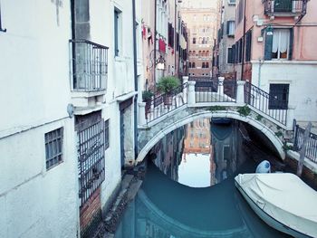 View of canal in city