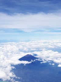 Aerial view of clouds over blue sky