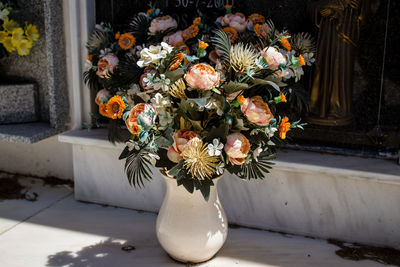 Flowers in vase on table