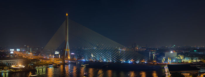 Illuminated city at night