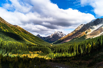 Scenic view of mountains against sky