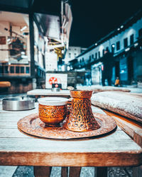 Close-up of coffee on table