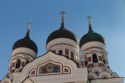 Low angle view of building against clear sky