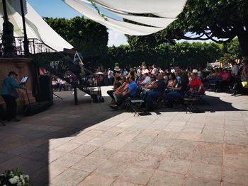 Group of people at music concert