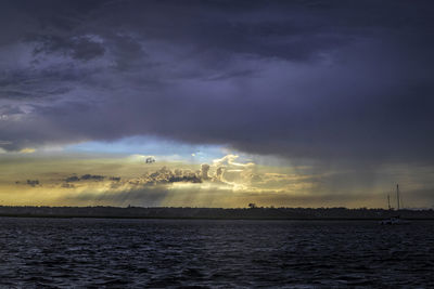 Storm clouds over sea