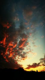 Silhouette of landscape at sunset