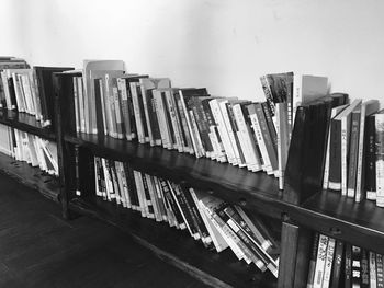View of books on shelf