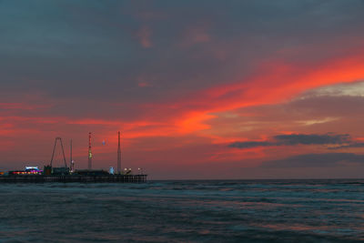 South pier at sunset, under a red sky. yes the sky really was that red that evening