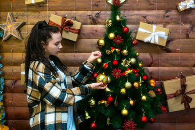 Close-up of christmas decorations