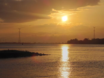 Scenic view of sunset over sea