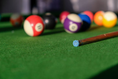 Close-up of balls on table