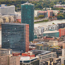 Frankfurt, germany, october 2., 2019,skyscrapers of the german trade union for metal workers 