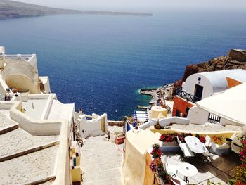 High angle view of sea against sky