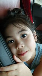 Portrait of cute girl smiling